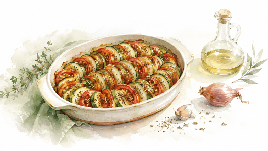 Tian de courgettes et tomates aux herbes de Provence – La Plume de Noria